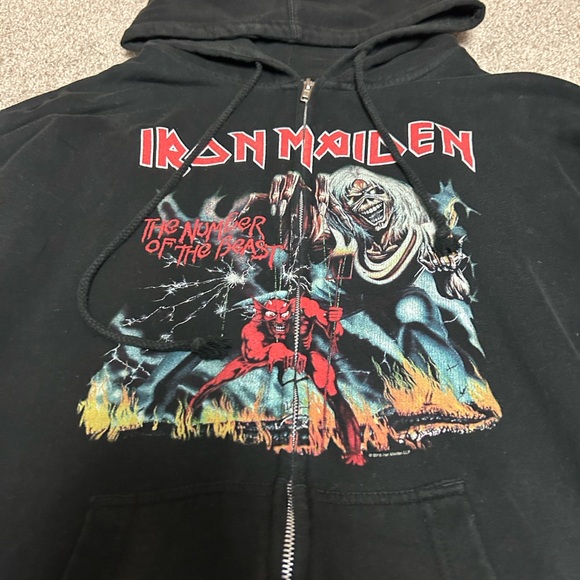 VINTAGE Iron Maiden Number of the beast Zip up hoodie - Picture 2 of 7
